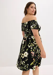 Abito con spalle scoperte in misto viscosa morbido, bonprix