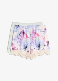 Pantaloni pigiama corti in misto viscosa morbido (pacco da 2), bonprix