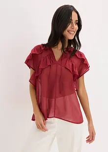 Camicetta di chiffon con volant, bonprix