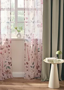 Tenda trasparente con stampa floreale (pacco da 1), bonprix
