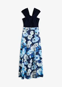 Abito lungo con spalle scoperte, drappeggio e cintura, bonprix