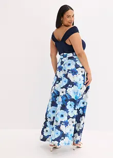 Abito lungo con spalle scoperte, drappeggio e cintura, bonprix