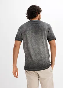 Maglia serafino a maniche corte  in puro cotone biologico effetto lavato, bonprix