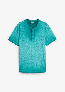 Maglia serafino a maniche corte  in puro cotone biologico effetto lavato, bonprix