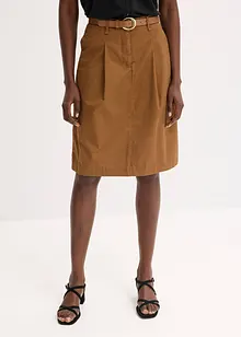 Gonna midi in popeline di cotone, bonprix