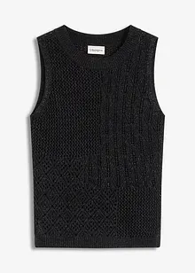 Top in maglia traforata con fili metallizzati, bonprix