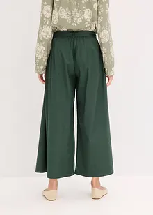 Pantaloni in popeline di cotone e cintura (set 2 pezzi), bonprix