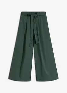Pantaloni in popeline di cotone e cintura (set 2 pezzi), bonprix