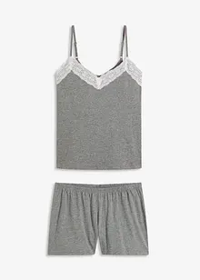 Pigiama estivo con pizzo raffinato, bonprix