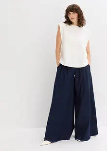 Top con inserto a coste sulla manica, bonprix