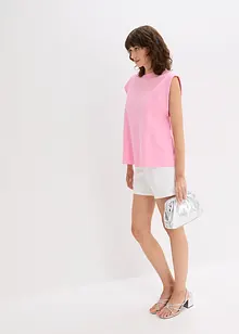 Top con inserto a coste sulla manica, bonprix