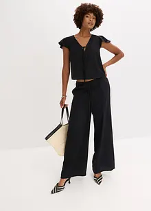 Pantaloni a palazzo effetto lucido, bonprix