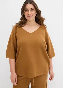 Maglia in puro cotone a trama operata, bonprix