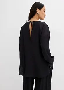 Tunica oversize in misto viscosa crinkle operato, bonprix
