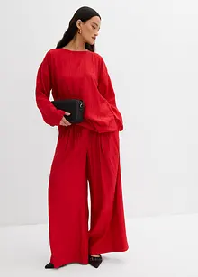 Pantaloni a palazzo in misto viscosa strutturato effetto crinkle, bonprix