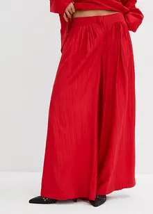 Pantaloni a palazzo in misto viscosa strutturato effetto crinkle, bonprix