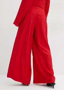 Pantaloni a palazzo in misto viscosa strutturato effetto crinkle, bonprix