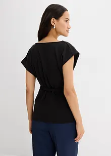 Top in crêpe strutturato con arricciatura alle spalle, bonprix