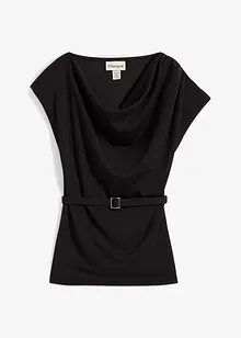 Top in crêpe strutturato con arricciatura alle spalle, bonprix
