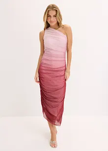 Abito monospalla con inserto in mesh, bonprix