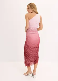 Abito monospalla con inserto in mesh, bonprix