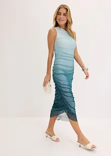 Abito monospalla con inserto in mesh, bonprix