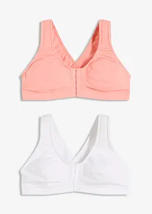 Reggiseno senza ferretto con chiusura davanti e cotone biologico (pacco da 2), bonprix