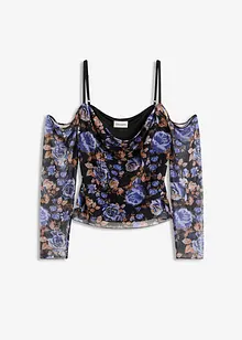 Maglia a spalle scoperte in mesh leggero, bonprix
