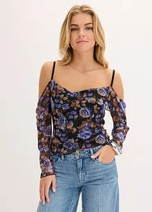 Maglia a spalle scoperte in mesh leggero, bonprix