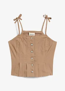 Top in misto cotone elasticizzato con spalline sottili, bonprix