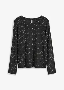 Maglia a maniche lunghe in mesh glitterato, bonprix
