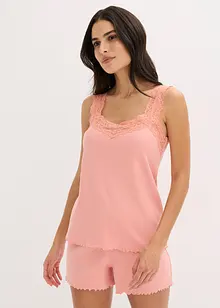 Pigiama estivo con delicato inserto in pizzo, bonprix