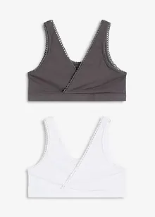 Reggiseno bustier double face con cotone biologico morbido (pacco da 2), bonprix