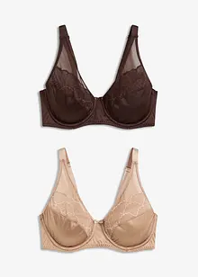 Reggiseno con ferretto ed effetto lucido (pacco da 2), bonprix
