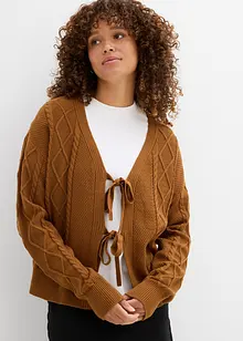 Cardigan di maglia con laccetti, bonprix