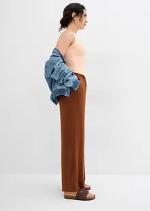 Pantaloni a palazzo leggeri in tessuto strutturato, bonprix