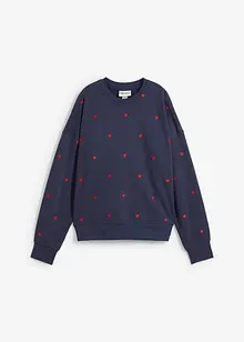 Felpa oversize con ricami, bonprix