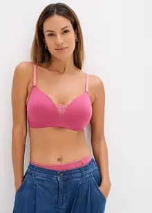 Reggiseno in cotone senza ferretto con coppe preformate (pacco da 2), bonprix