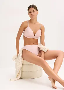 Reggiseno con coppe preformate senza ferretto in materiale lucido, bonprix