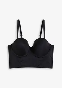 Canotta con reggiseno multiway integrato con coppe preformate ed effetto lucido, bonprix
