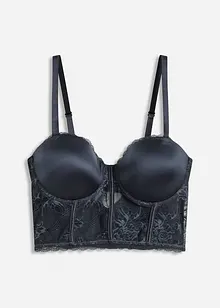 Reggiseno a balconcino con pizzo cigliato ed effetto lucido, bonprix