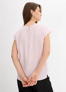 Blusa a maniche corte in satin lucido, bonprix