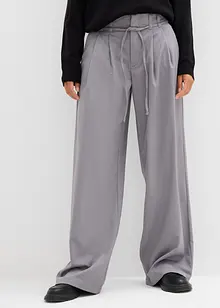 Pantaloni con pinces e cintura da annodare, bonprix
