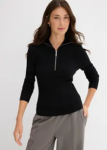 Maglia a costine in soffice misto viscosa, bonprix