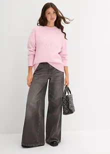 Maglione morbido in filato grosso misto lana, bonprix