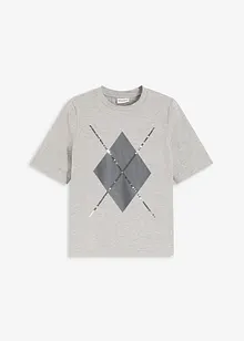 Maglia a mezze maniche con paillettes e stampa, bonprix