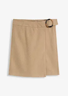 Gonna con effetto incrociato e motivo spigato, bonprix