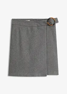 Gonna con effetto incrociato e motivo spigato, bonprix