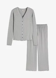 Tuta da casa loungewear in jersey pointelle morbido, bonprix