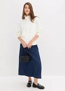 Felpa con zip in morbido Punto di Roma, bonprix